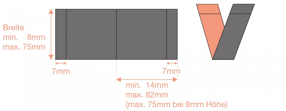 Textiletikett mit Mittelfalz