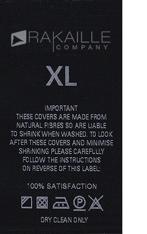 Bedruckte Etiketten, Beispiel Material, Satin schwarz