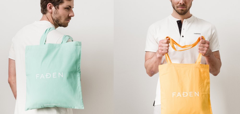 Faden Clothing - bolsa de yute serigrafiada