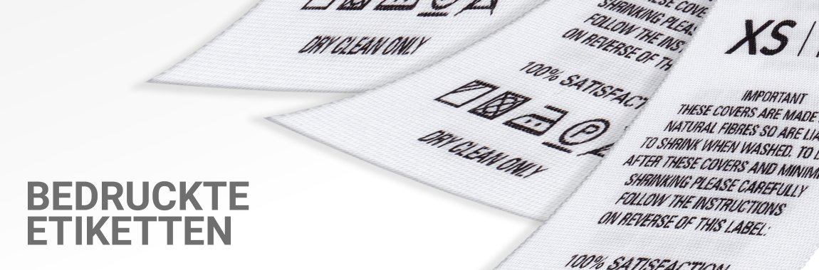 Produktion bedruckter Etiketten, Pflegeetiketten, Care Label, Printed Label