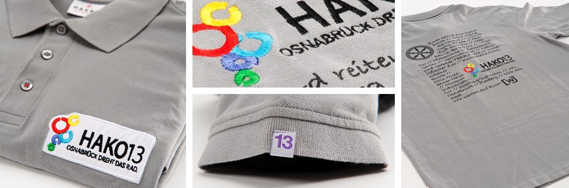 Hako13 - Konturgeschnittener Direktstick-Aufnäher - Siebdruck - Stick - Weblabel