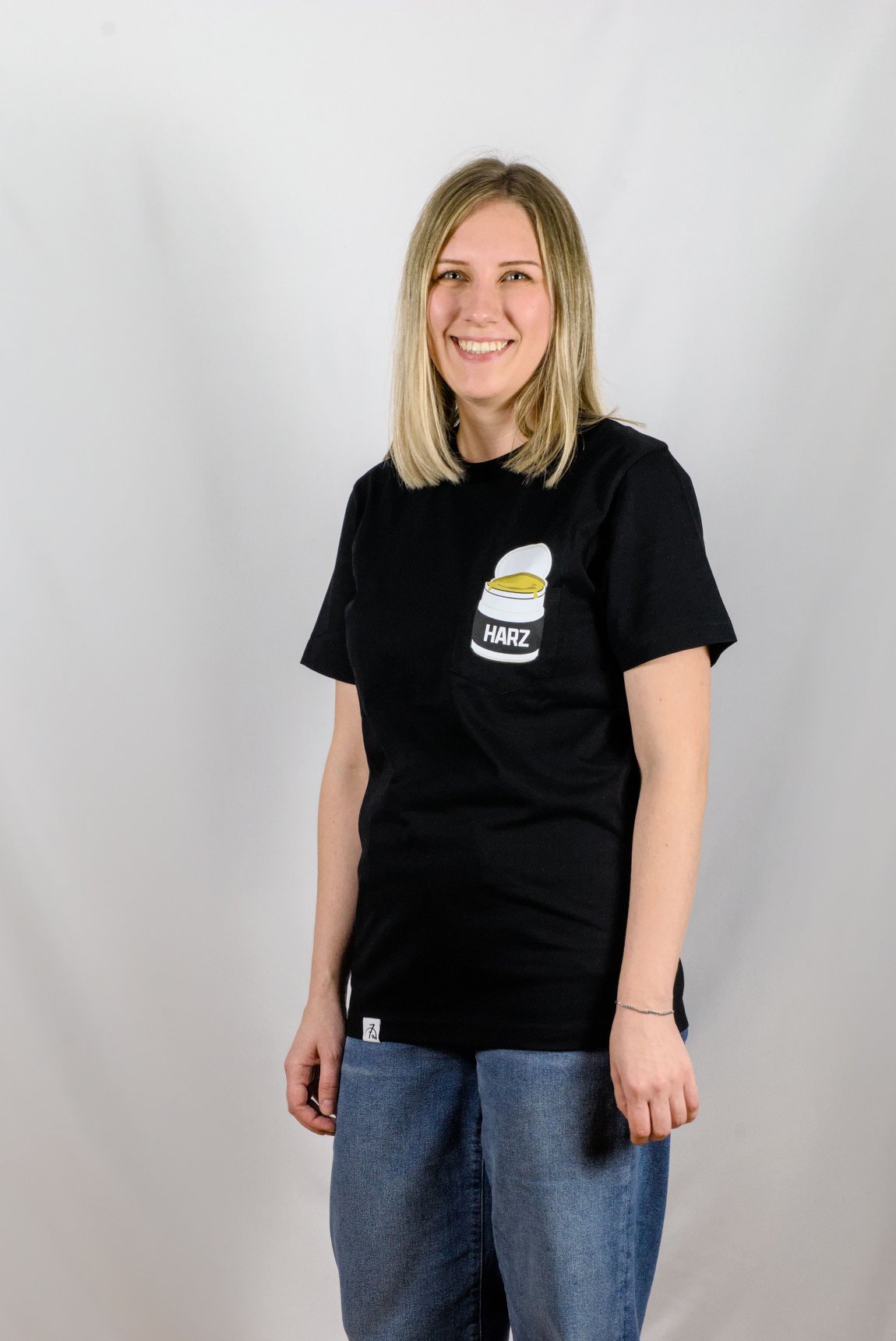 T-shirt met borstdruk en borstzak | Gedrukt in schermafdrukken