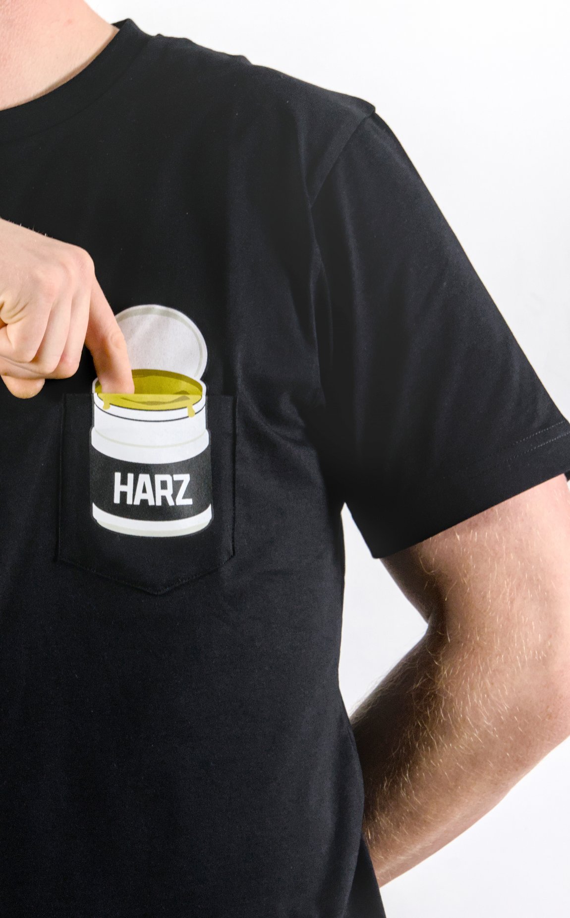 T-shirt met borstdruk en borstzak | Gedrukt in schermafdrukken